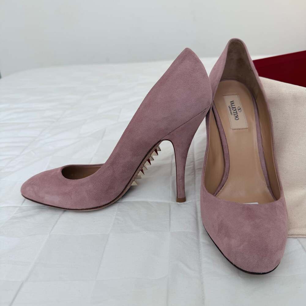 Valentino Garavani Rockstud Killer Stud 90mm Pink Suede Pumps EU 40 - Picture 12 of 12